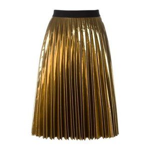 DKNY Gold Pleated Skirt